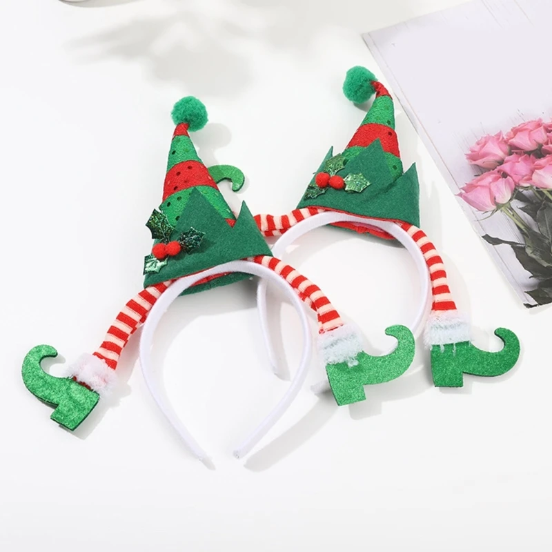 

Elf Feet Headband Cone Hat Christmas Costume Headband Hoop Headwear