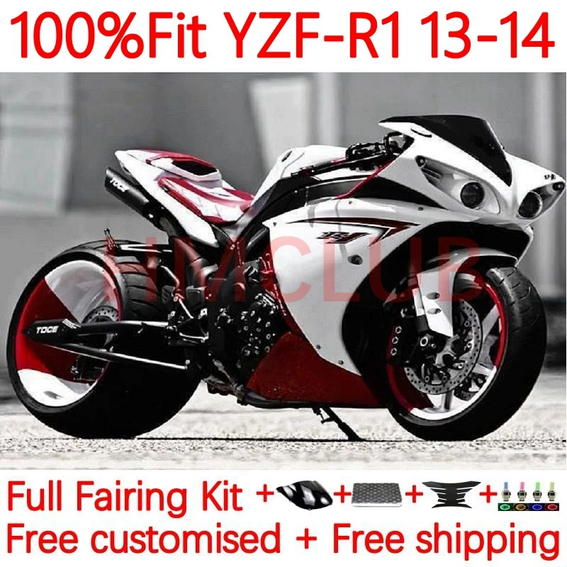 

Инъекционный корпус для YAMAHA YZF-R1 YZF R1 R 1 1000 C YZFR1 2013 2014 1000CC YZF1000 13 14 OEM обтекатель 6No.48 черный белый
