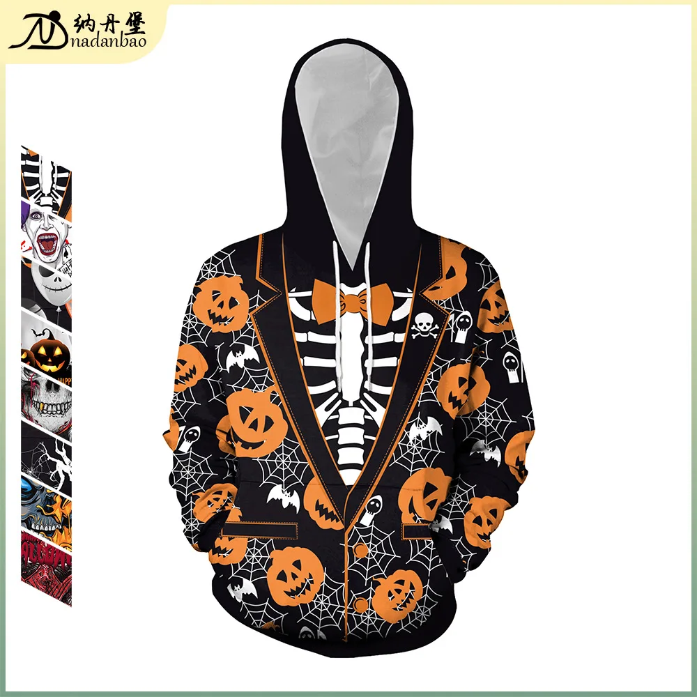 2022 Autumn and Winter New Halloween Street Performance Clothes Couple Sweater Hooded Top Y2k Clothes