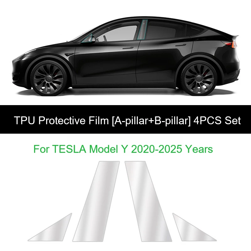 

Для Tesla Model 3/Y 2017-2025 Защитная пленка на среднюю стойку, устойчивая к царапинам, ТПУ, пленка на дверную стойку, модернизация