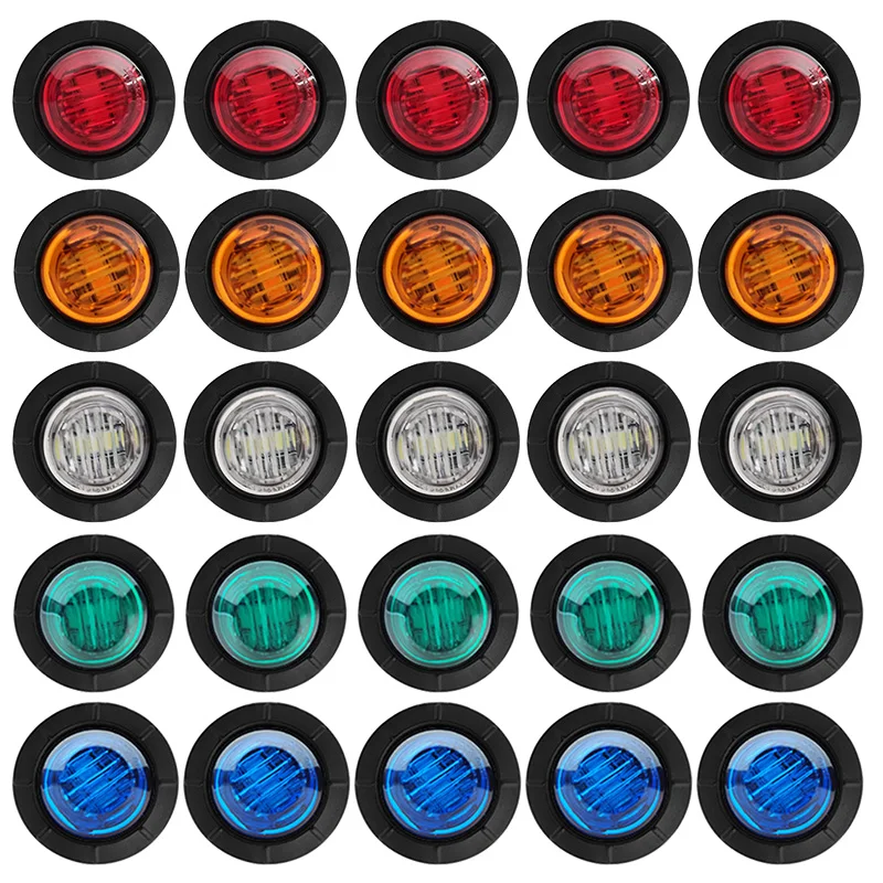 

12V/24V 3SMD 3/4" Car Caravan Truck Trailer Side Marker Lights LED Van Bus Clearance Light DRL for Volvo Trucks Parts