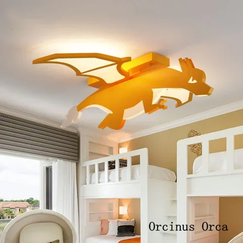 New fire breathing dragon ceiling lamp boy bedroom children's room cartoon creative led dinosaur free shipping