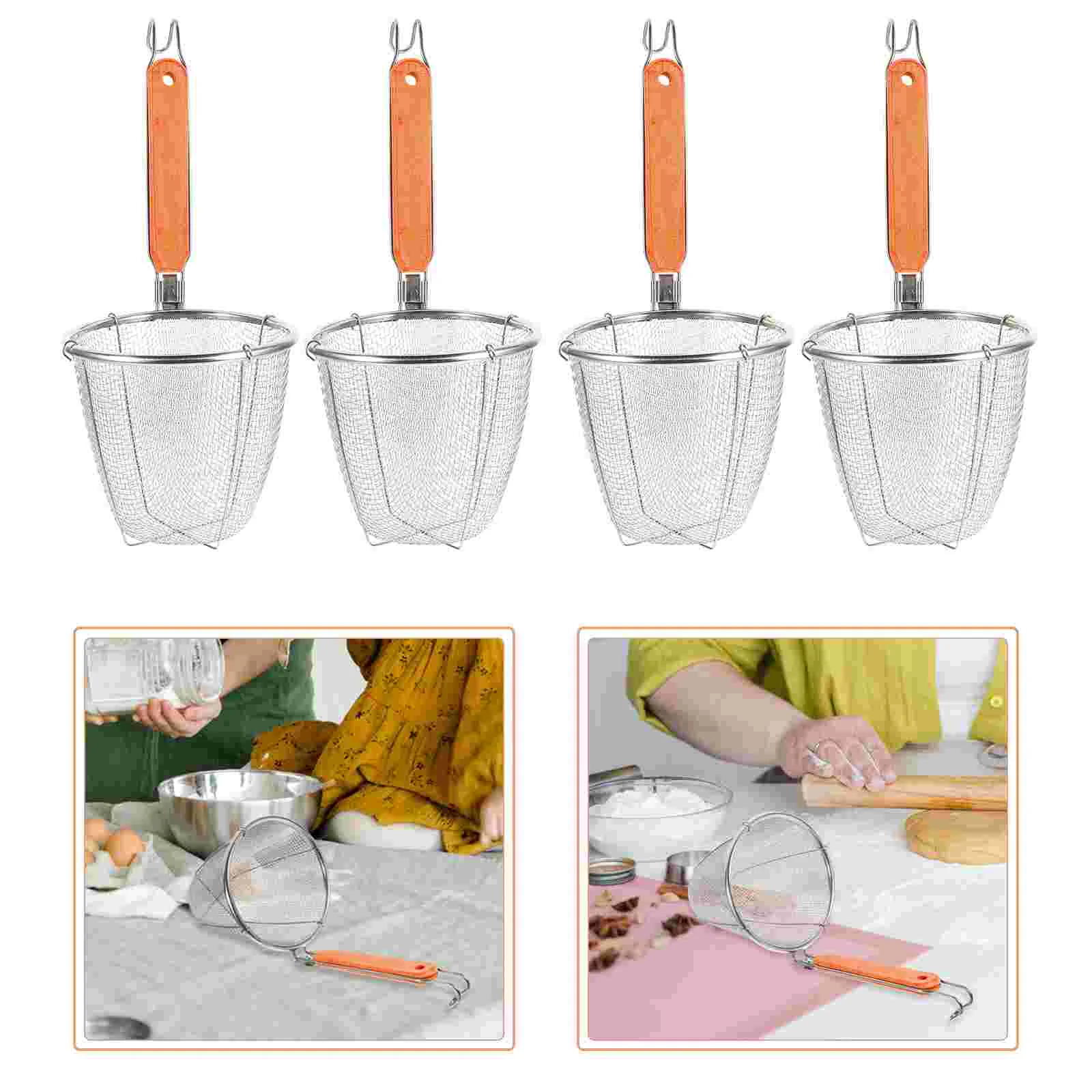 

Strainer Basket Pasta Spoon Mesh Skimmer Colander Noodle Spider Steel Stainless Frying Spaghettihandle Ladle Sieve