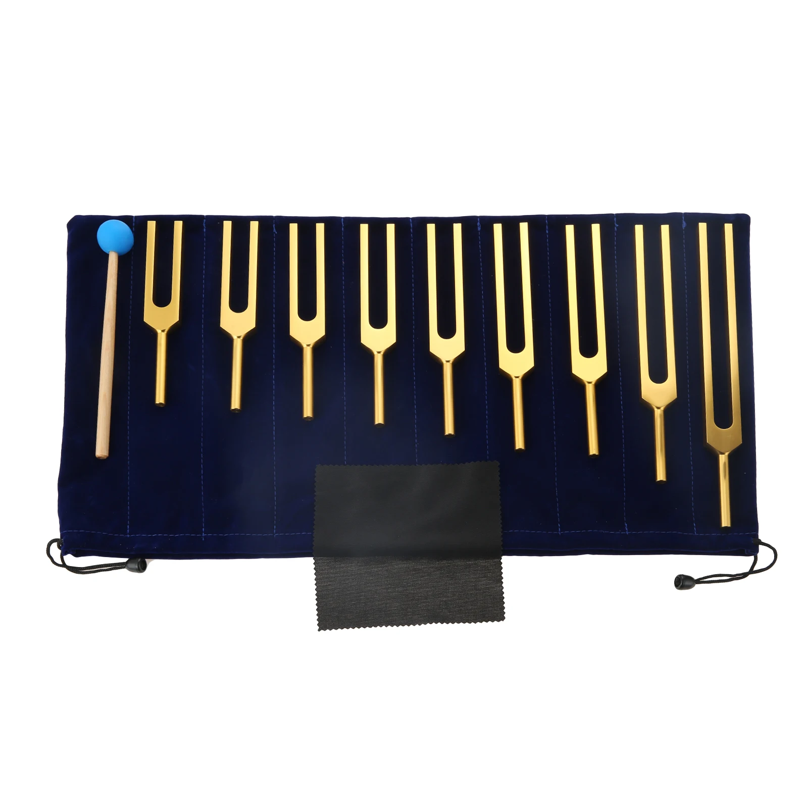 

9pcs/1kit Golden Tuning Forks Silicone Hammer Bag 174 Hz 285 Hz 396 Hz 417 Hz 528 Hz 639 Hz 741 Hz 852 Hz 963 Hz Balance Heal