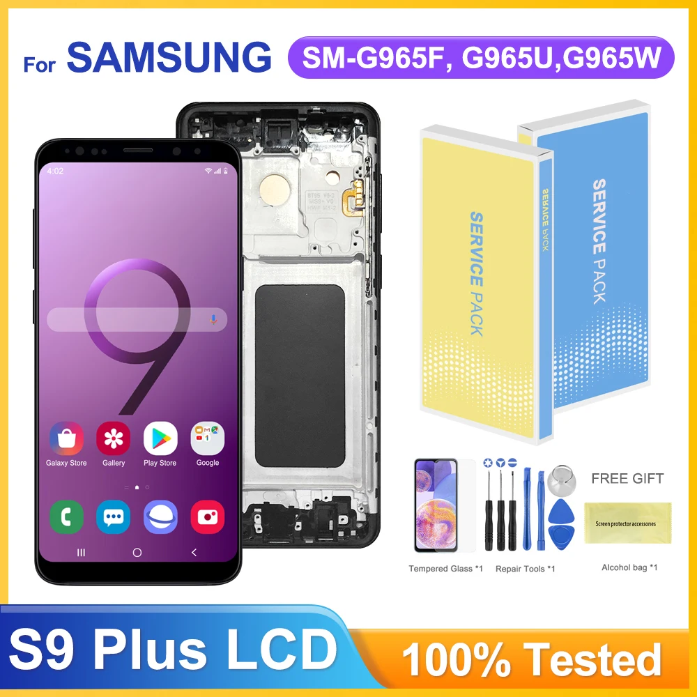 

AAA+ Display Screen for Samsung Galaxy S9 Plus G965 G965F Lcd Display Touch Screen Digitizer Assembly With Frame for Samsung S9+