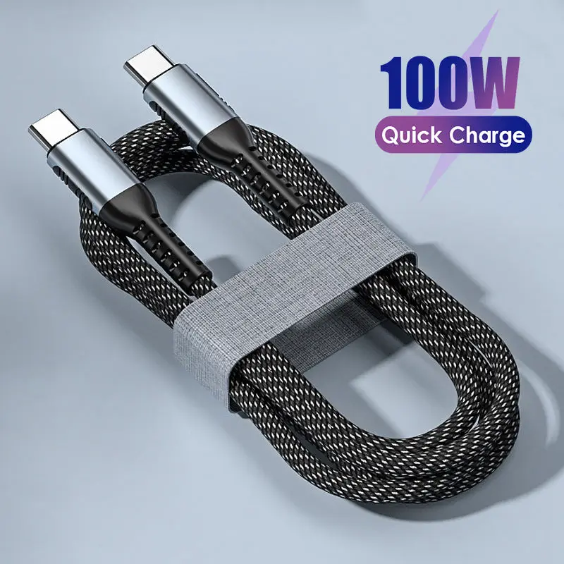 

5A USB C To USB Type C PD 100W Fast Charger Cable For Samsung MacBook iPad Pro HP DELL Quick Charging C-C Wired Data Cord