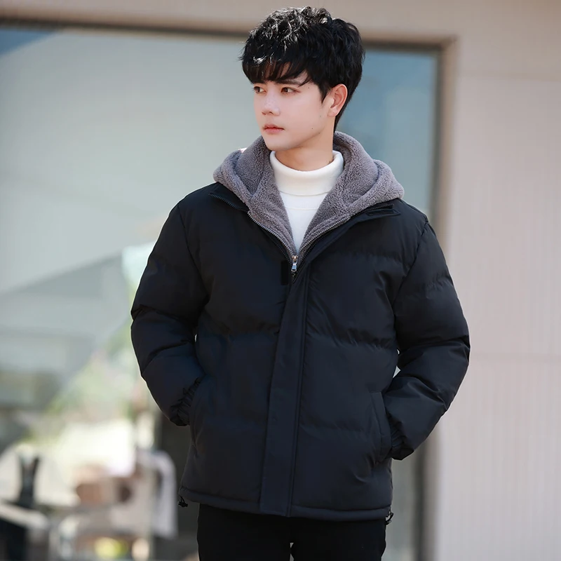 New Korean Winter Fashion Versatile Youth Thickened Cotton Dress Men'S Trend Loose Relaxed Warm And Cold Resistant Hooded Coat