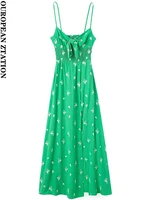 pailete women 2022 fashion with bow embroidered front split midi dress vintage v neck thin straps sleeves female dresses mujer