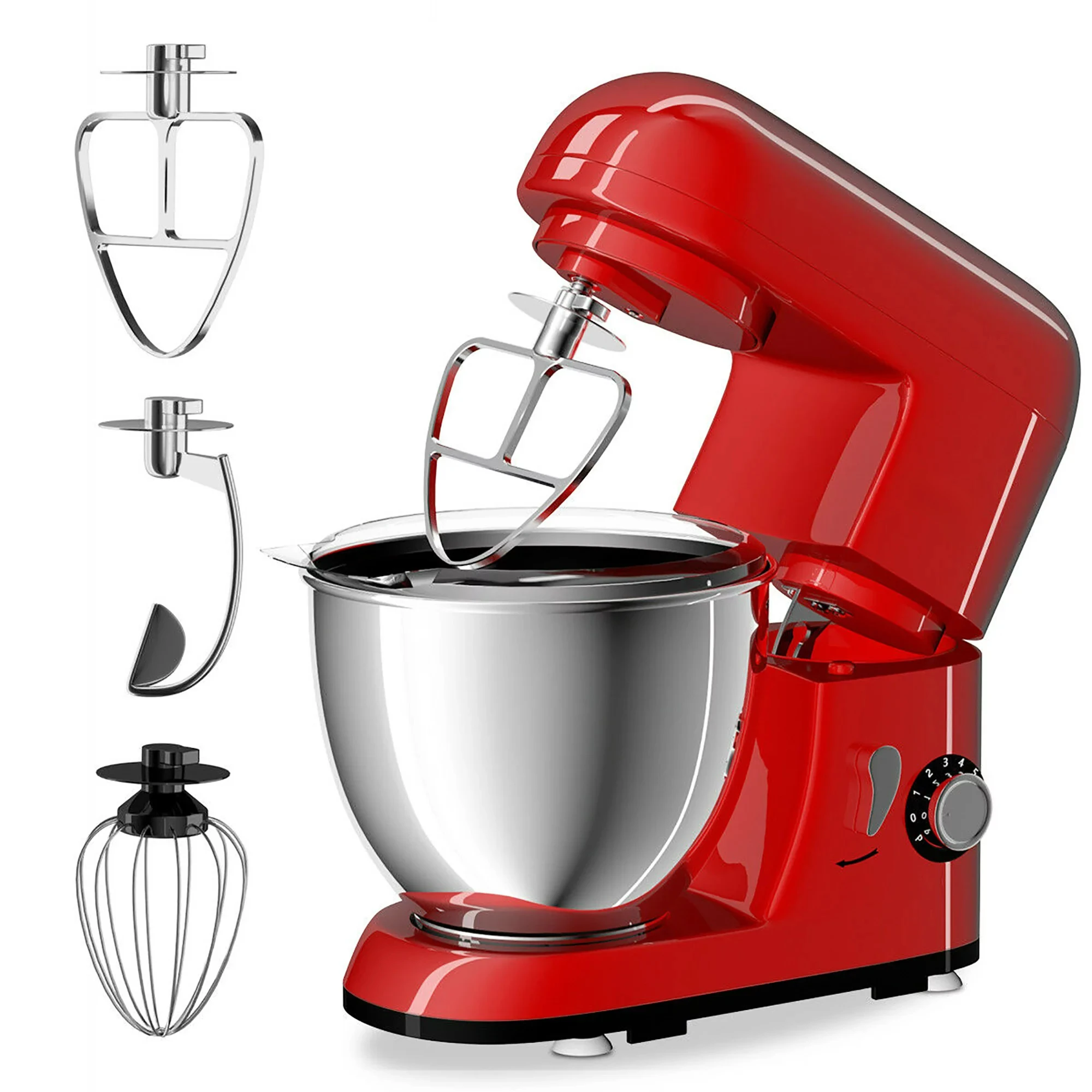 

Food Stand Mixer 6 Speed 4.3Qt 550W Tilt-Head Stainless Steel Bowl New