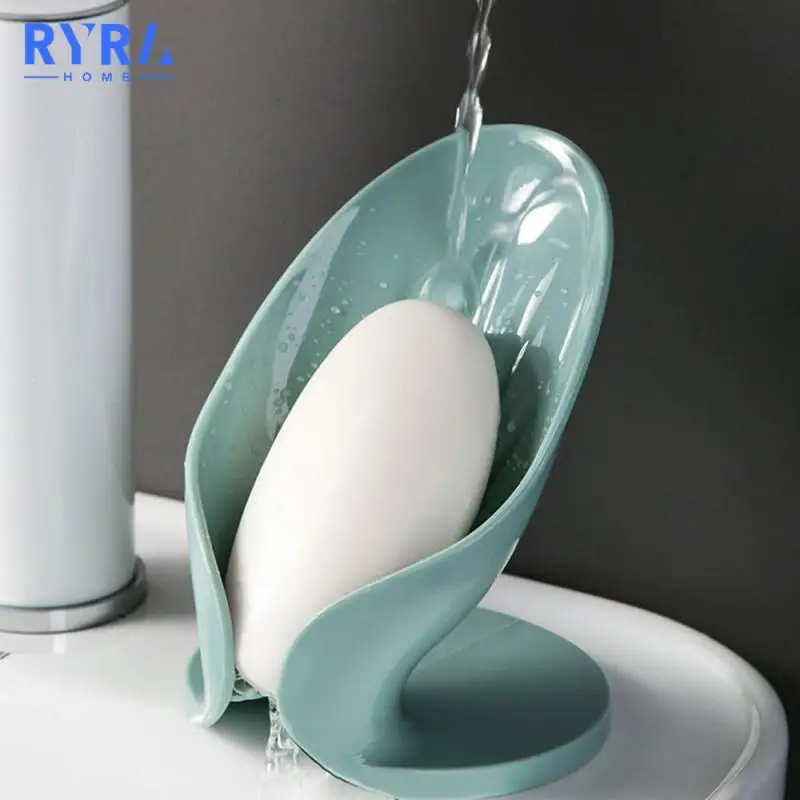 

Punch-free Wall-mounted Soap Box Bathroom Soap Dish New Leaf-shaped Suction Cup Drain Soap Box Soap Rack Bathroom Accessories