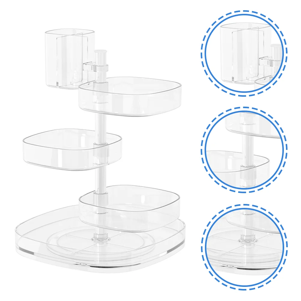 

Turntable Makeup Organizer Rotating Makeup Shelf Vanity Organizer Jewelry Storage Box Cosmetics Carousel Display Case