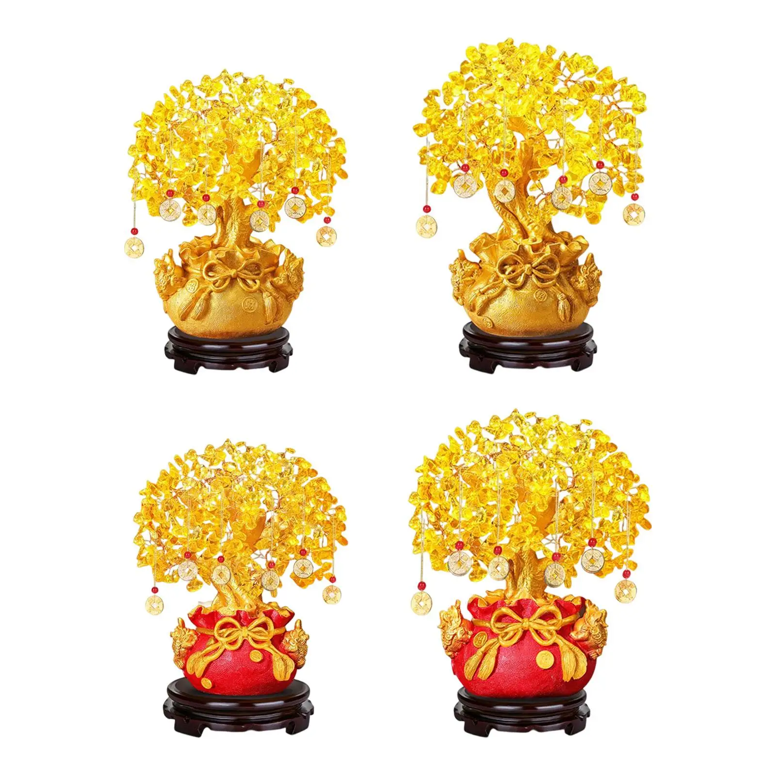 

Китайский новый год коллекция денег Дерево украшение статуи счастливый фэн шуй бонсай украшение для стола вечерние новогодние украшения