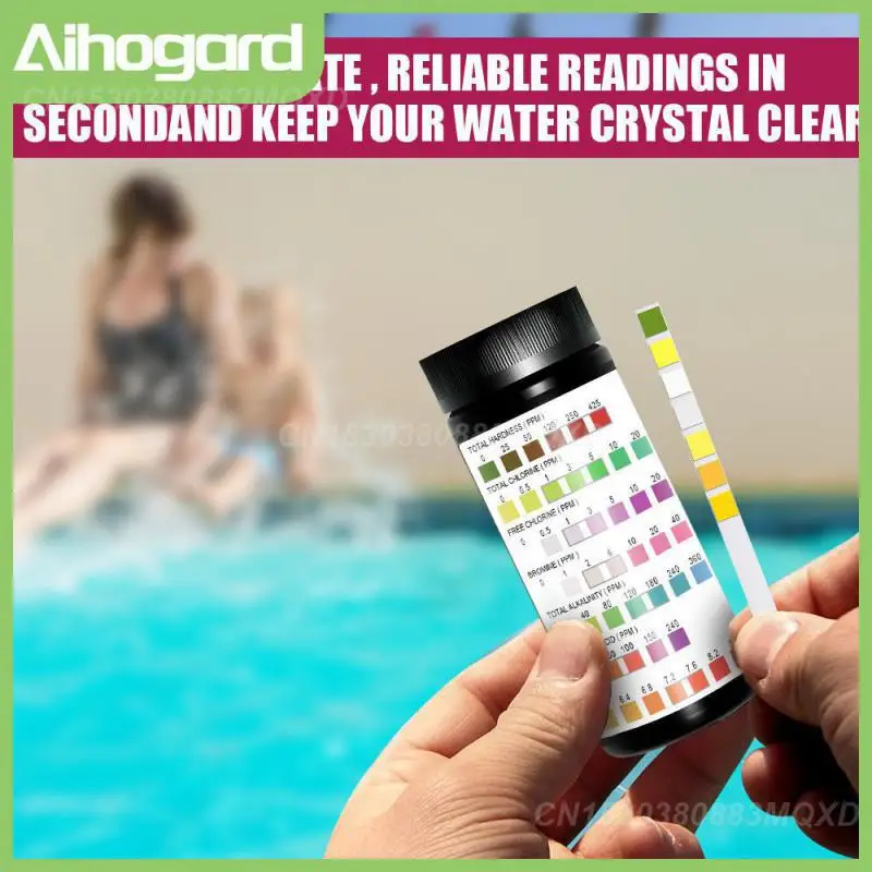 

7-In-1 Swimming Pool PH Test Paper Residual Chlorine PH Value Alkalinity Hardness Test Strip PH Tester Pool Cleaner Accessories