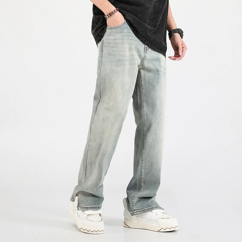 M-5XL Baggy Jeans Men Fashion Retro Harajuku Straight Jeans Men Streetwear Hip-hop Loose Denim Pants Mens Trousers Large Size