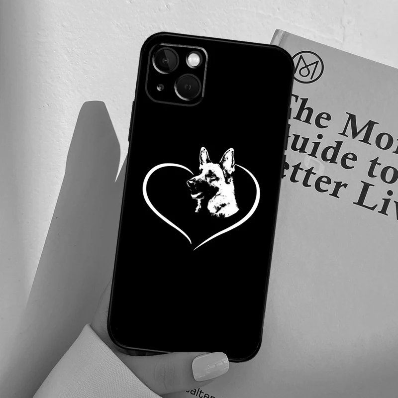 Чехол с изображением мультфильмов немецкой овчарки для iPhone 13 12 Mini 11 14 Pro Max 6S 8 7 Plus SE 2022 2020 X XS XR задней крышки.