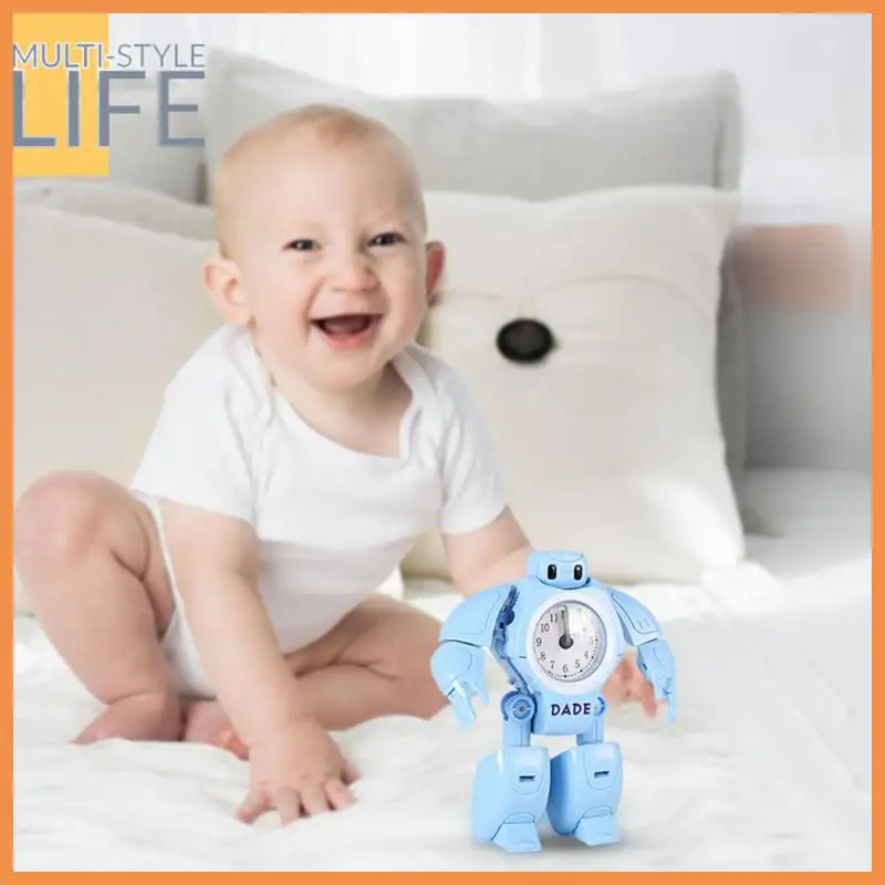 

New Creative Robot Alarm Clock Children Toy Deformation Table Clocks Cartoon Desk Clock For Students Kids Gift Table Decor