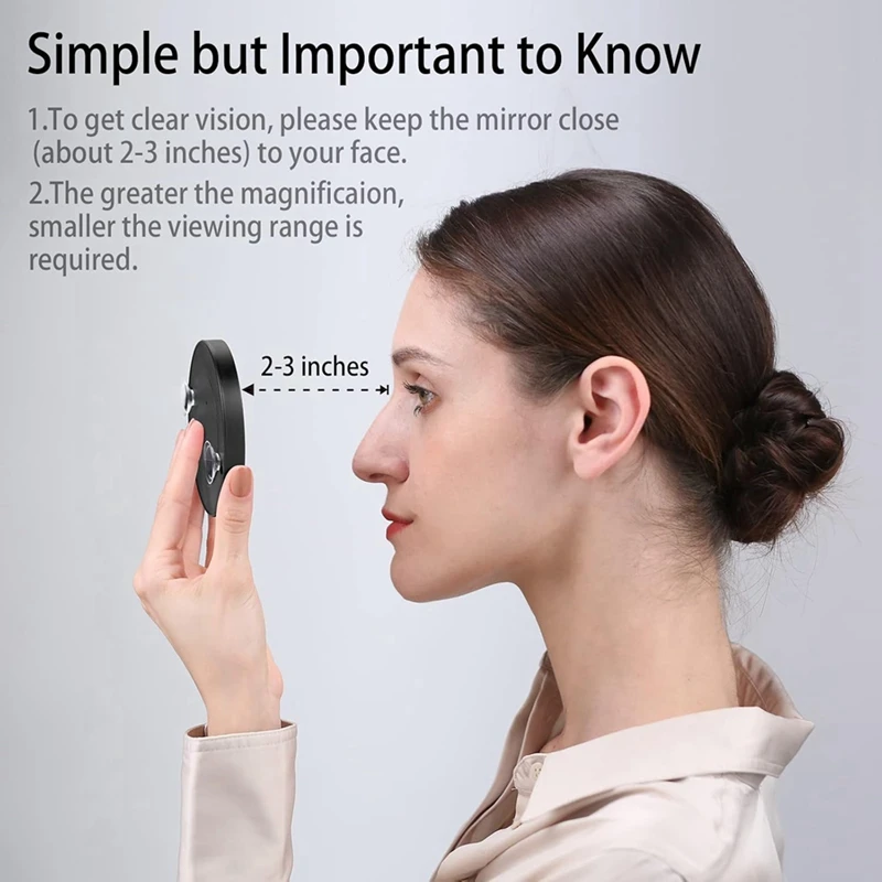 Увеличительное зеркало 20-кратное + 10-кратное увеличительное с 2 присосками