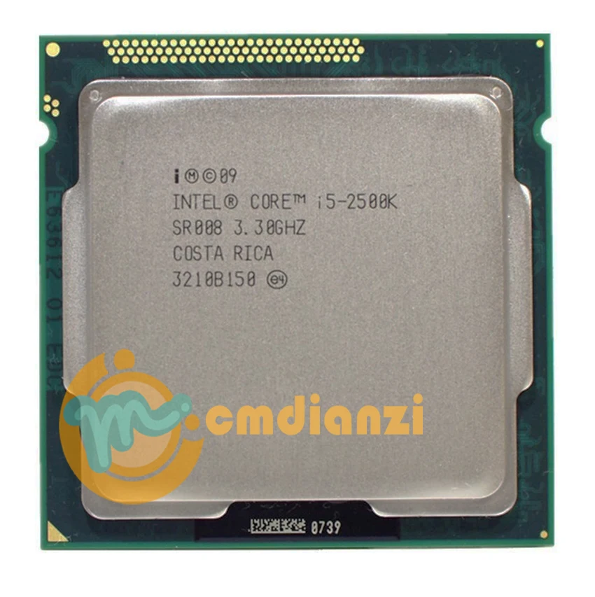 Четырехъядерный процессор Intel i5 2500K 3 ГГц LGA 1155 TDP 95 Вт 6 Мб кэш-памяти графика HD
