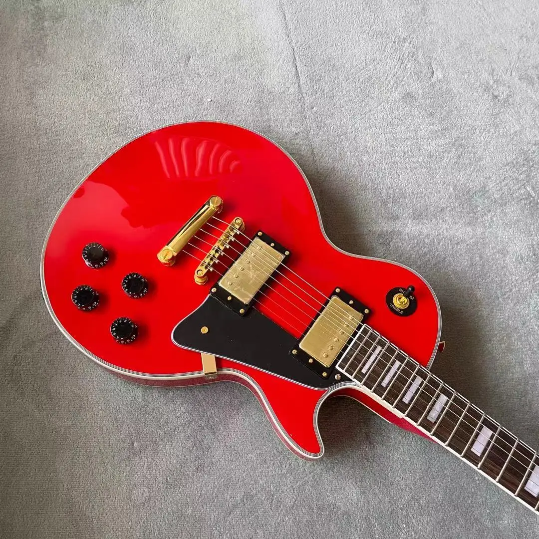 

Custom electric guitar Red color 6 stings gitaar mahogany body rosewood fingerboard
