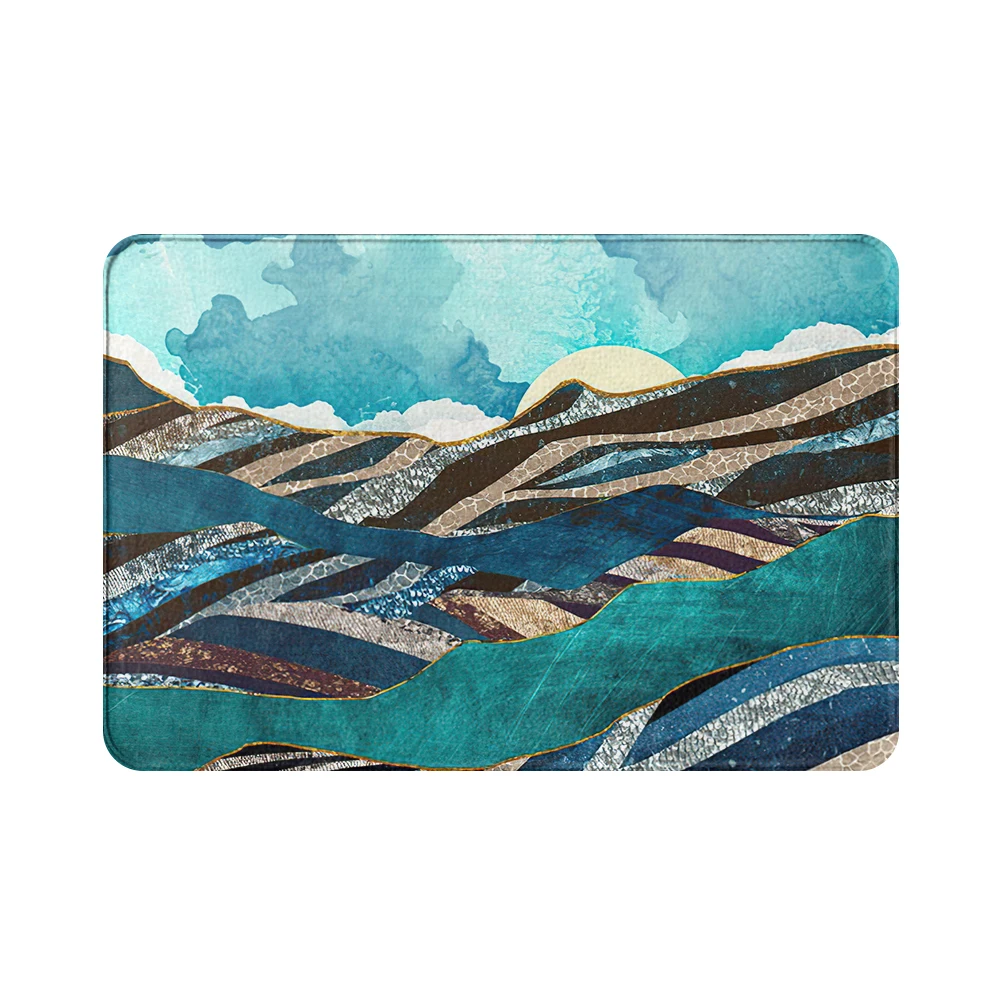 1PC Cartoon Mountain Doormat Coconut Tree Bath Kitchen Carpet Decorative Anti-Slip Mat Room Car Floor Bar Rugs Door Home Decor |