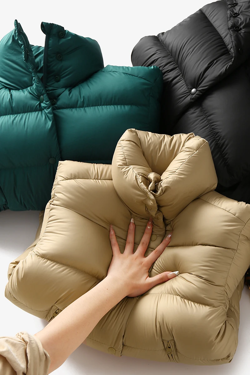 

112-120 см обхват груди, осенне-зимнее женское пуховое пальто, теплые 90% белые гусиные пуховики