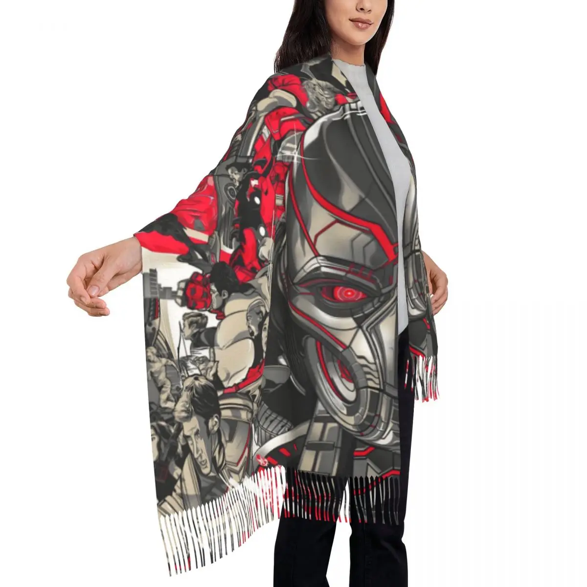 Сверхтонкая шаль с кисточками Marvel Мстители пленка в зимний популярный