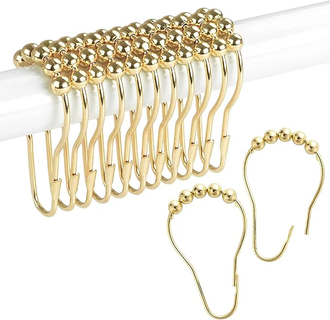 

Крючки для занавесов для душа, черные, 12 шт.