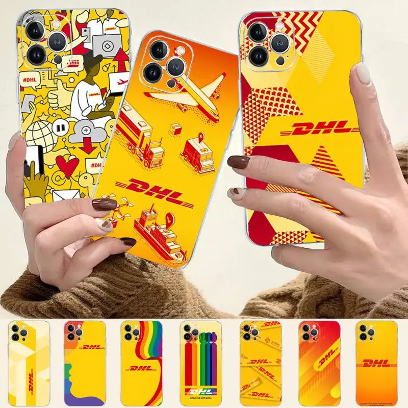

DHL Hot Express 50th Anniversary Edition Label Phone Case For iPhone 8 7 6 6S Plus X SE 2020 XR XS 14 11 12 13 Mini Pro Max Case