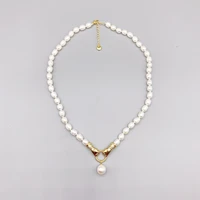 folisaunique 5 6mm freshwater white rice pearls necklace for women gold personalize jewelry 8 9mm white pearl pendant necklace