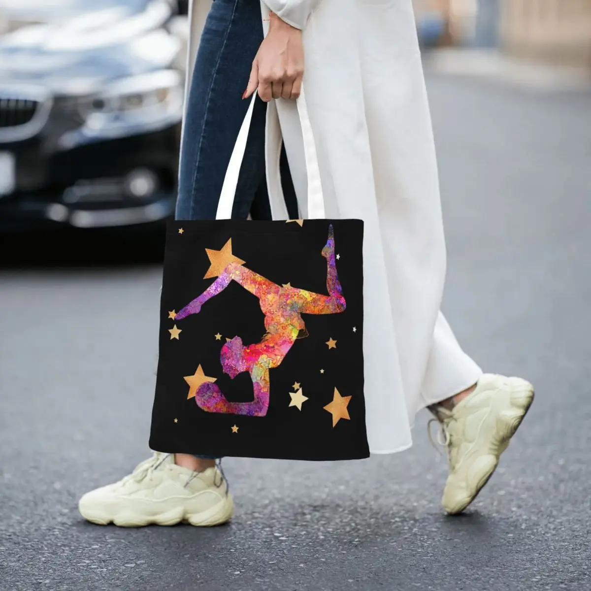 Гимнастика звезды Gymtime Холщовая Сумка-тоут многоразовые большой емкости