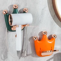 creative crown design hair dryer holder wall mounted hair straightener organizer rack bathroom shelf storage blower shelves