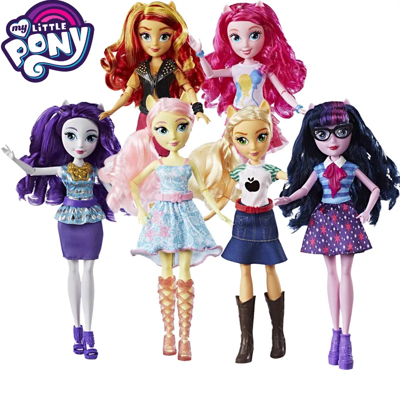 

Hasbro My Little Pony Girl Figure Twilight Sparkle Fluttershy Pinkie Pie Rarity Derss Up Dolls Girls Play House Model Toy Gifts