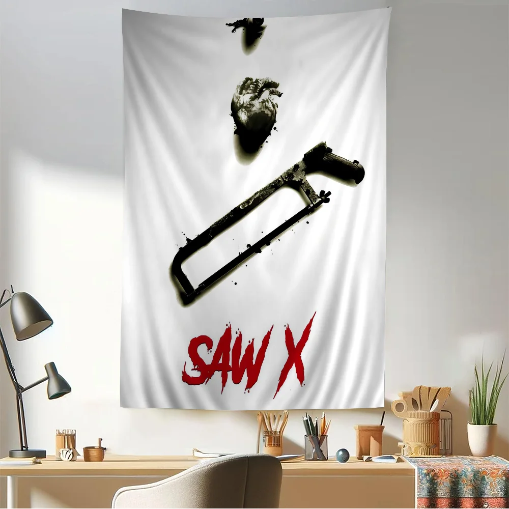 Horror Movie Saw Printed Large Wall Tapestry Hanging Tarot Hippie Rugs Dorm Cheap
