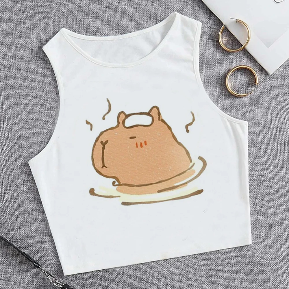 

Capybara gothic yk2 crop top girl korean fashion hippie streetwear manga cropped