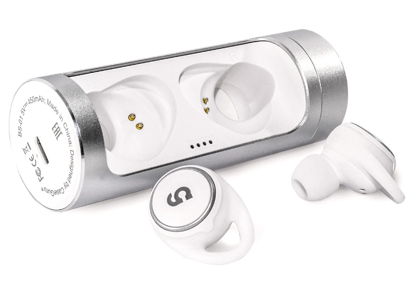 

Беспроводные Bluetooth-наушники CaseGuru с микрофоном Cgpods 5.0 белые