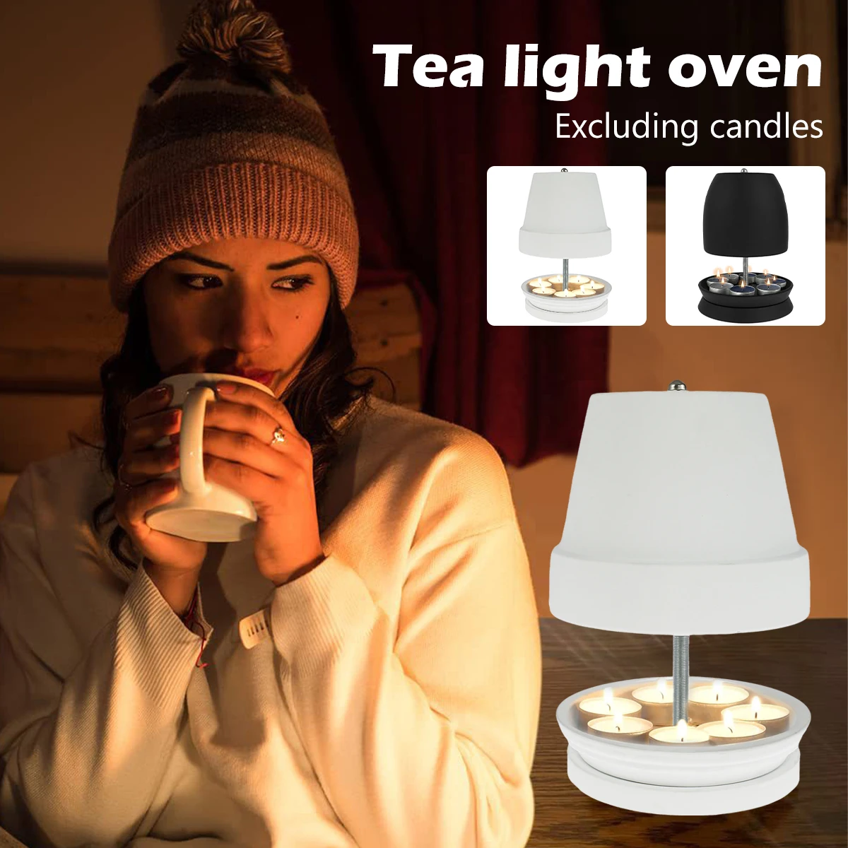 

Tea Light Oven Tea Light Heater Elegant Tea Light Oven Portable Tea Light Fireplace Double-Walled Table Fireplace Candle Heater