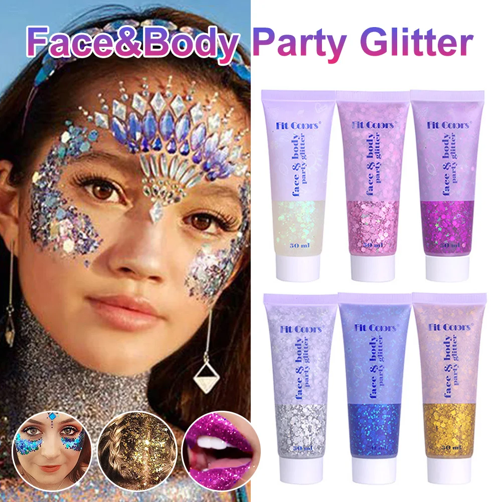 

Eyeshadow Glitter Gel Bright Glitter Flash Sequins Cream Face Body Art Makeup Glitters For Eye Shadow Hair Nail Body Decor