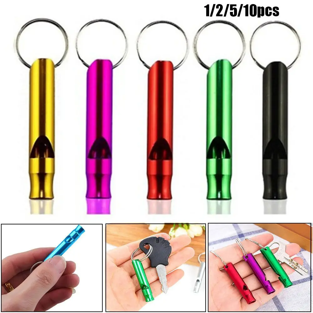 

1/2/5/10pcs Aluminum Outdoor Small Size with Keyring Survival Whistle EDC Tools Training Accessories Emergency Whistles