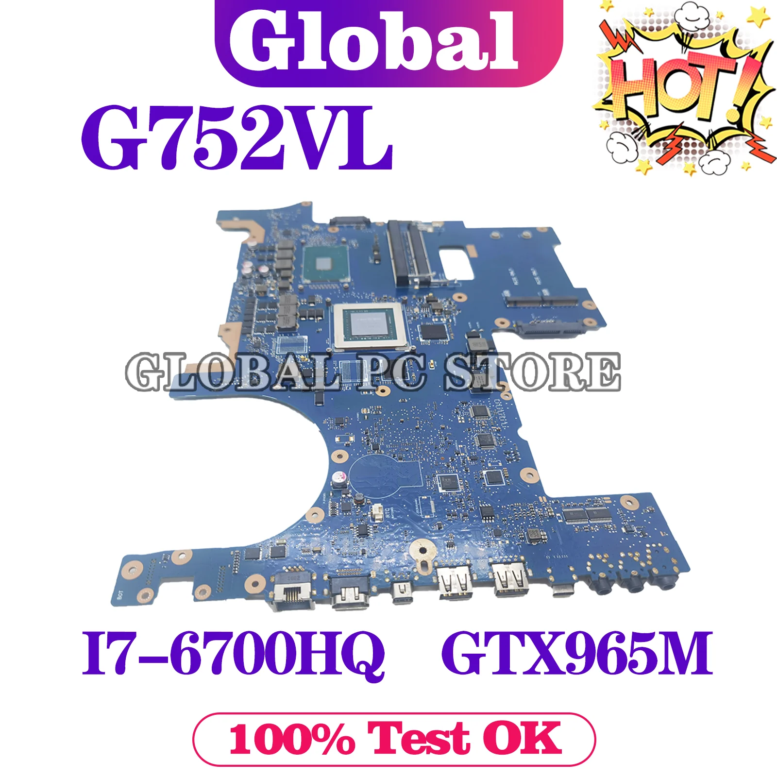 KEFU-placa base para ordenador portátil, placa base para ASUS G752V G752VT G752VL, I7-6700HQ CPU GTX970M/3G GTX965M/2G GTX980M/4G