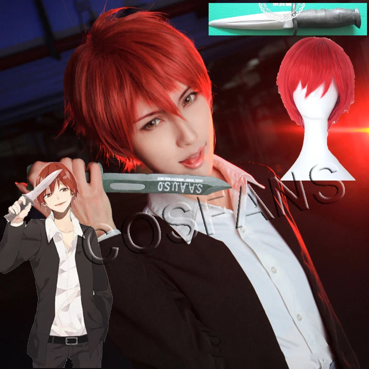 

Anime Assassination Classroom Karma Akabane Cosplay Costume Black Coat Cosplay High School Suit Jacket Party Coat wig props