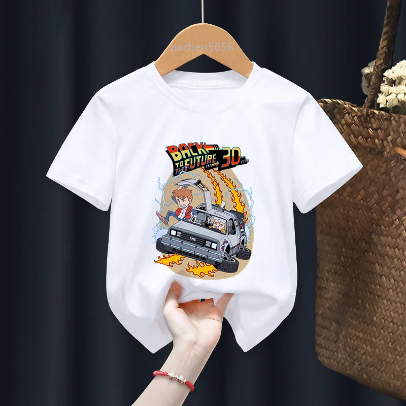 Back To The Future Funny Boy Girl T-shirts Kid Children Anime Gift Present Little Baby Harajuku Clothes,Drop Ship