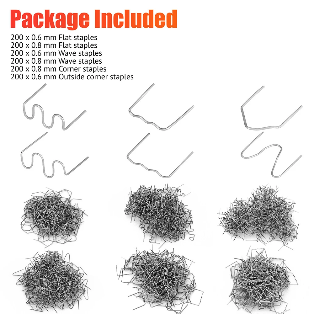 

1200pcs Hot Staples Plastic Welding For Car Bumper Fender Welder Stapler Repair Automotive Plastic Repair Machine Welding Wire