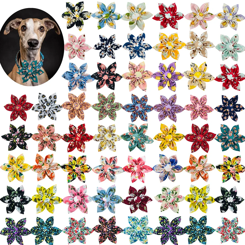 

Big Product Collar Slidable Flower Supplies Dogs Dog Flower Charms Dog For Puppy 50/100pcs Pet Collar Collar Bowknot Small