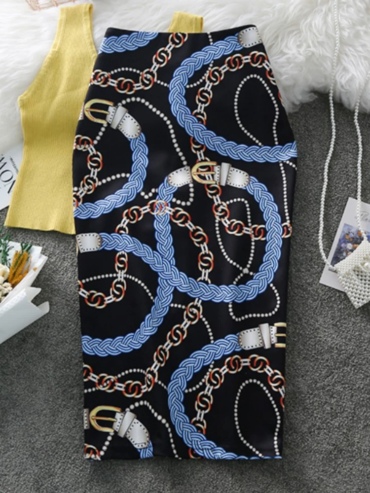 Женский телефон с граффити новинка 2021 модная эластичная Женская облегающая юбка