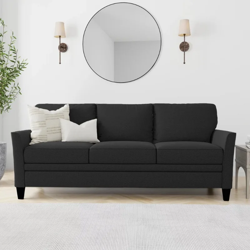 

Mainstays Auden 3 Seat Classic Modern Sofa, Black/Gray