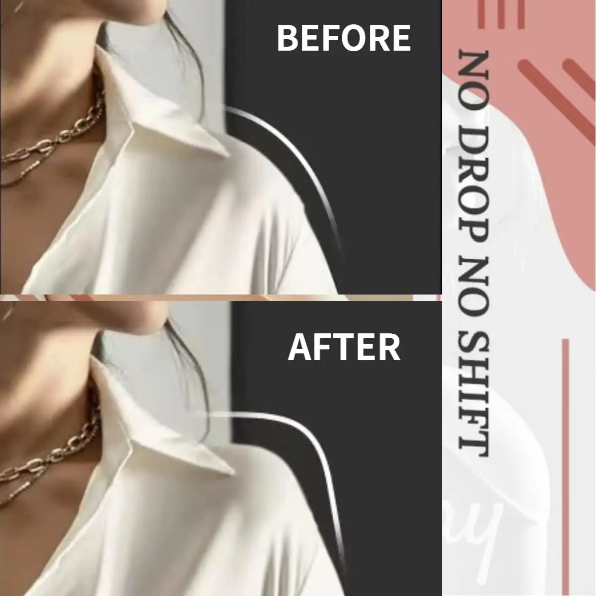 Silicone Shoulder Pads Womens Clothings Anti-Slip Shoulder Push-up Pads Reusable Natural Invisible Enhancer Shoulder Pads Cloth