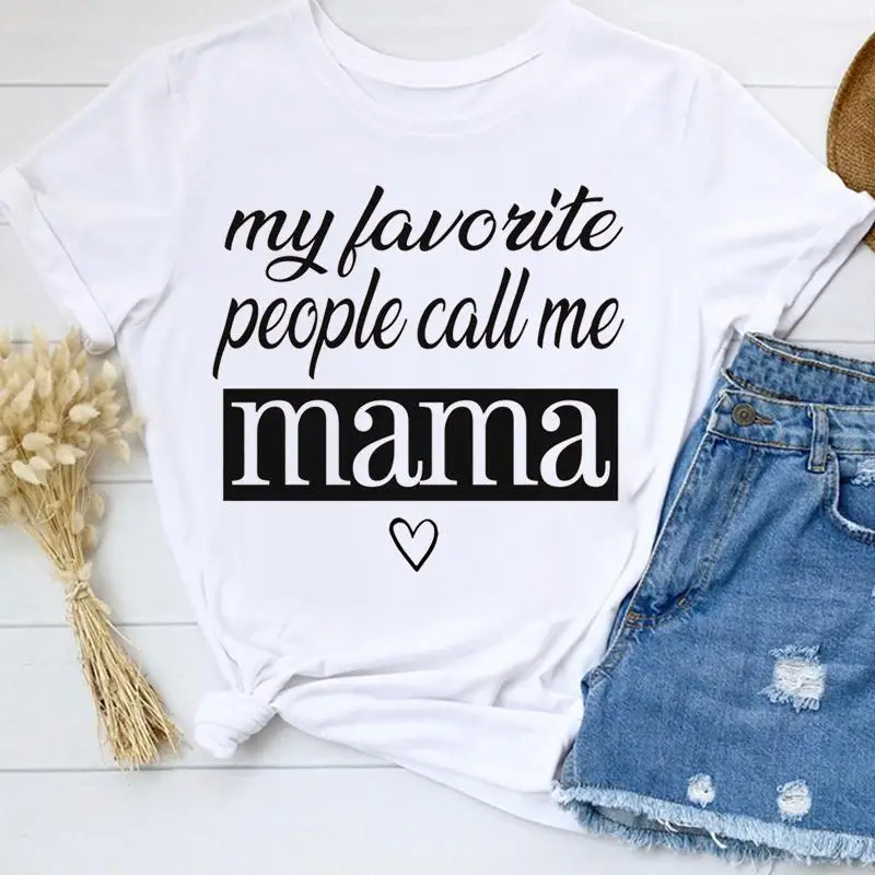 

Women Clothing letter lovely mom mama mother Short Sleeve Casual Clothes Fashion Graphic Tee Female Summer Top Tshirt T-shirt