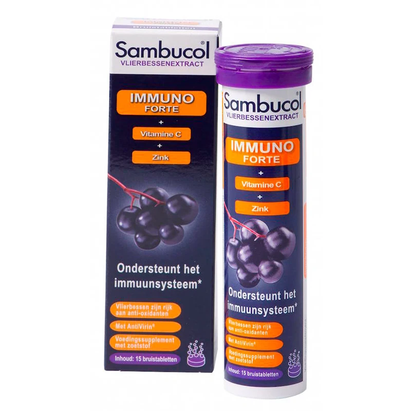 

Sambucol black elderberry vc effervescent tablet children adult small black fruit free shipping