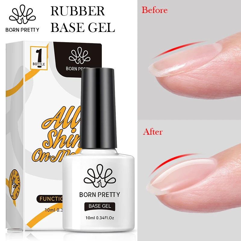 

BORN PRETTY Rubber Base Gel No-wipe Super Top Coat Soak Off UV LED Drying Long Lasting Shiny Nail Varnish For Manicure 10ml