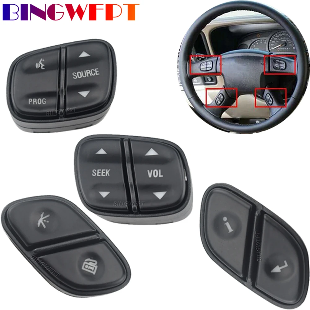 

High QualitySteering Wheel Button Control Switch For Chevy Silverad GMC Yukon Hummer H2 Avalanche Buick Rainier Cadillac Escalad